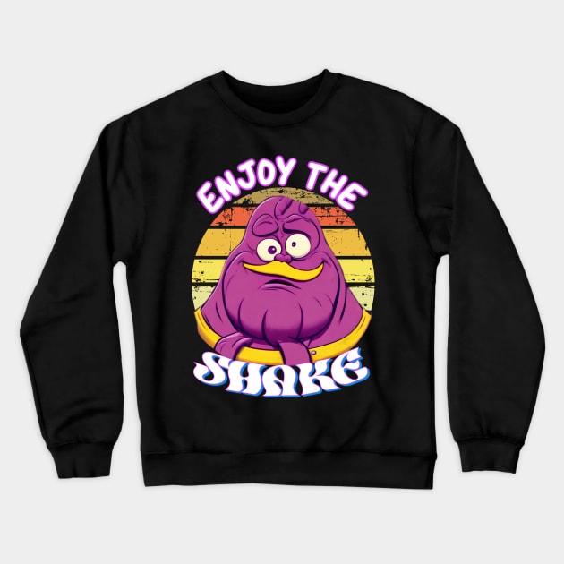 Enjoy the grimace shake retro vibes Crewneck Sweatshirt by Fadedstar